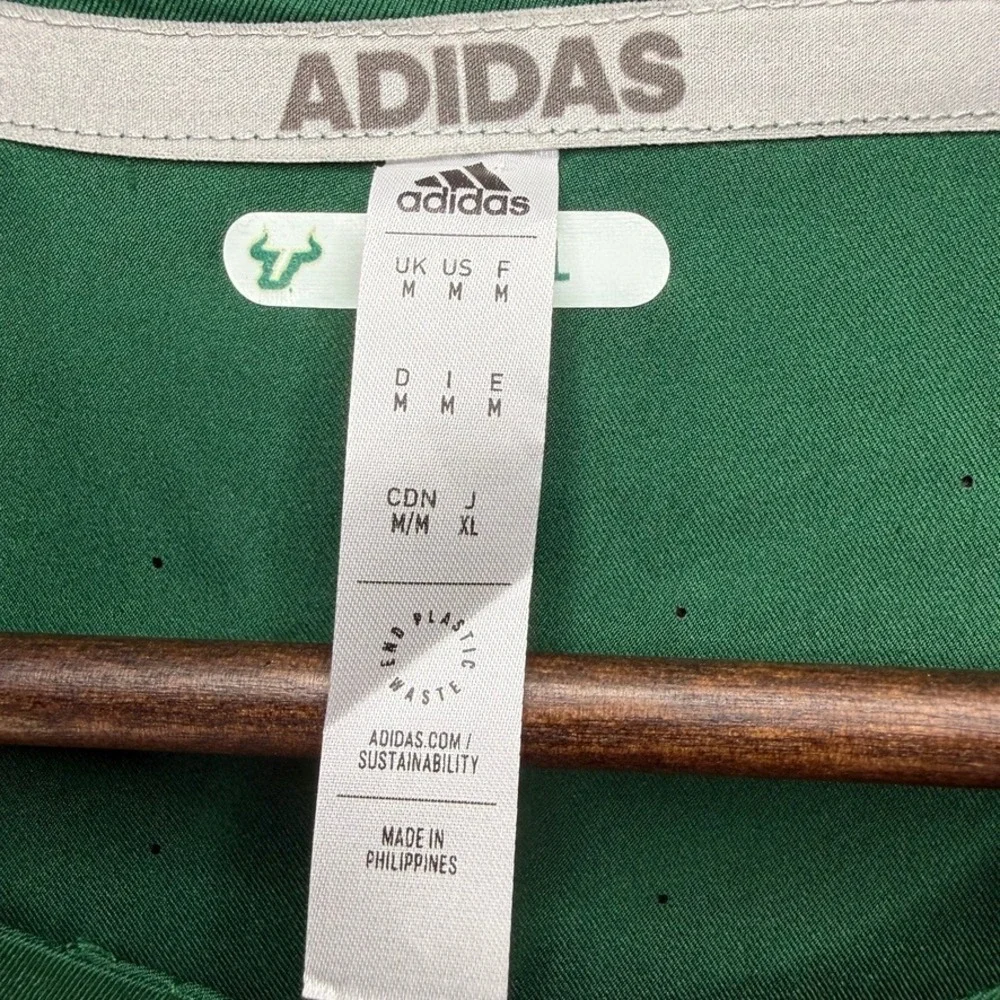 Adidas USF Bulls‎ Sideline Training Top Regular Fit Medium Green V-Neck Pullover